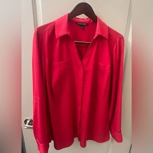 Karin Button Down Blouse - Great Holiday Color 👠💃🏼